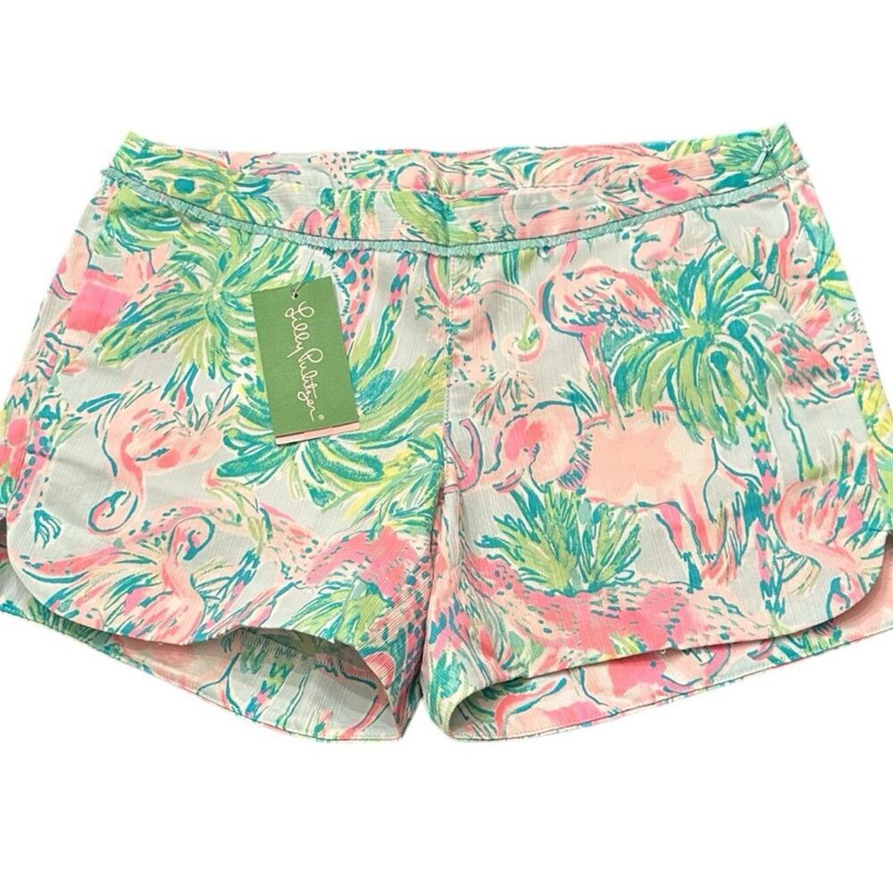 NWT Lilly Pulitzer Adie Short Seasalt Blue On Parade Jungle Zoo Animals Size 0 - Picture 2 of 7
